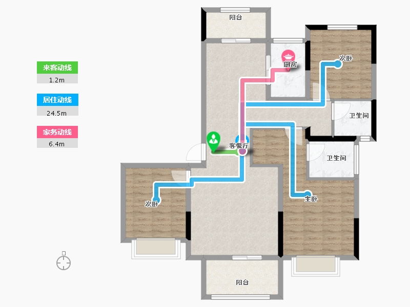 河南省-驻马店市-鹏宇迎宾府-108.66-户型库-动静线