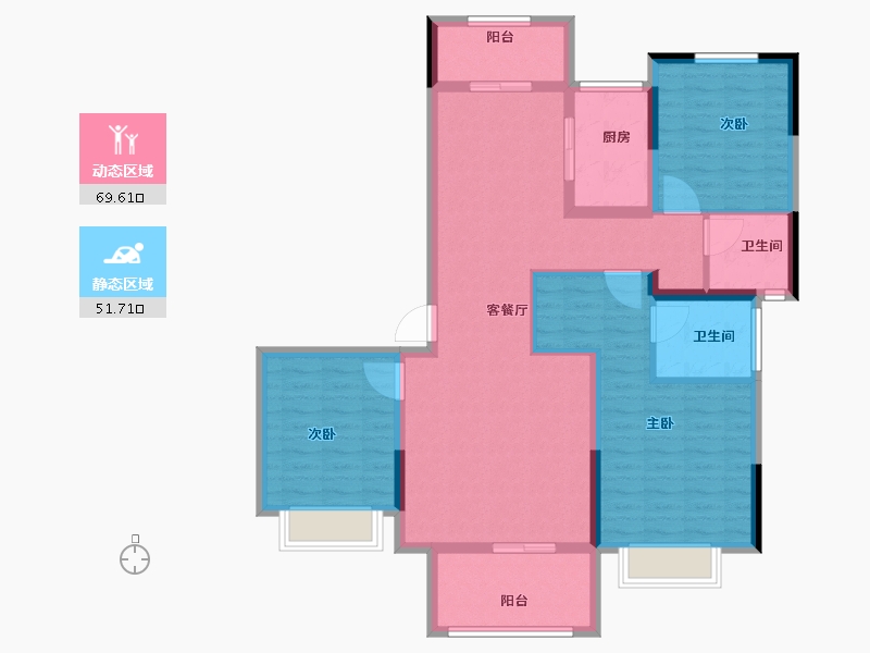 河南省-驻马店市-鹏宇迎宾府-108.66-户型库-动静分区