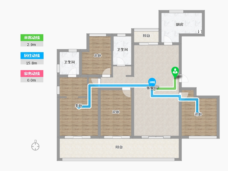 四川省-宜宾市-恒润雅居-141.14-户型库-动静线