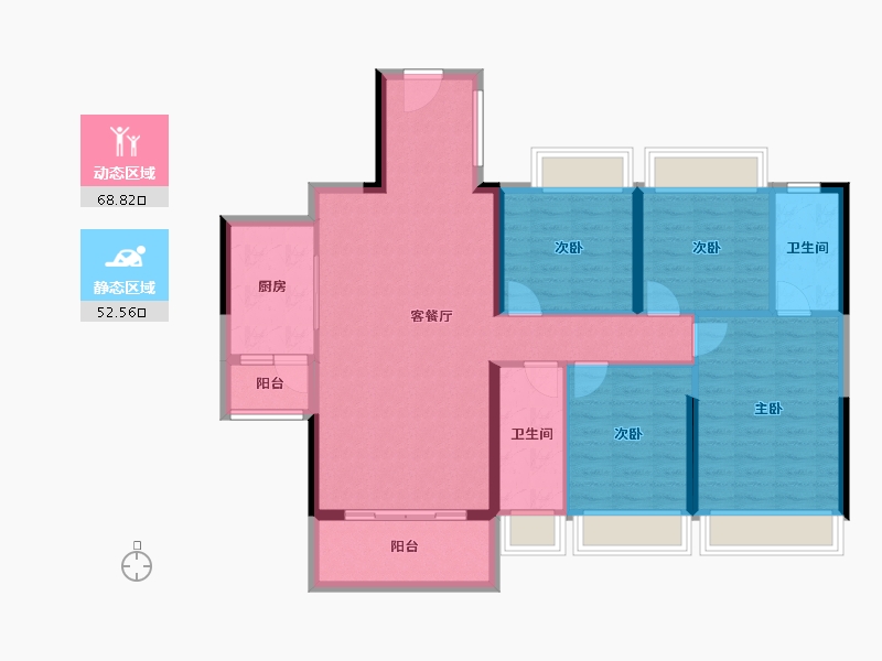 广东省-云浮市-创宇汇景城-109.49-户型库-动静分区