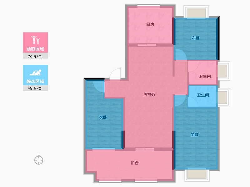 河南省-驻马店市-兴悦悦府-107.97-户型库-动静分区