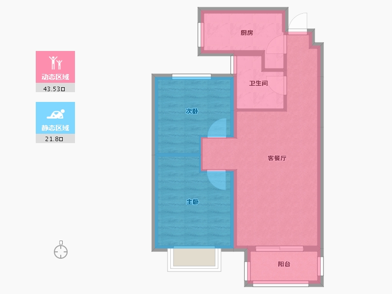 河北省-衡水市-橄榄绿洲-C区-65.00-户型库-动静分区