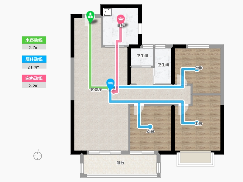 湖北省-武汉市-中建星光城-87.00-户型库-动静线