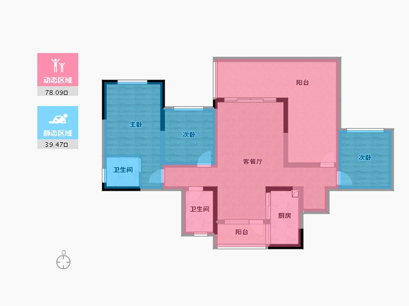 四川省-宜宾市-悦湖居-103.71-户型库-动静分区