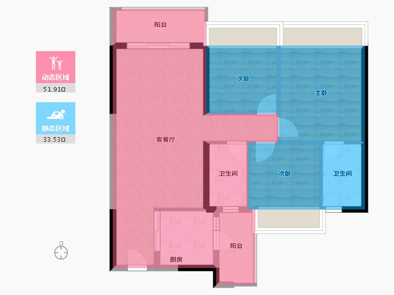 广东省-肇庆市-金沙1号-76.86-户型库-动静分区