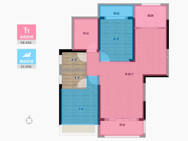 广东省-惠州市-江滨华府-86.87-户型库-动静分区