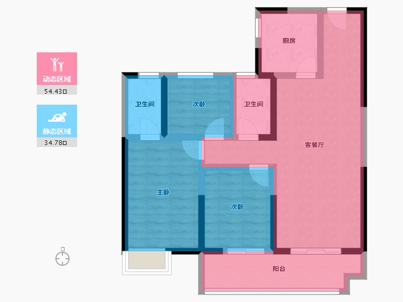 陕西省-咸阳市-林凯城-78.21-户型库-动静分区