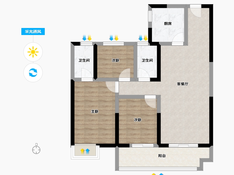 陕西省-咸阳市-林凯城-78.21-户型库-采光通风