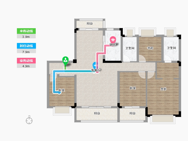 河南省-南阳市-华侨城纯水岸-132.00-户型库-动静线