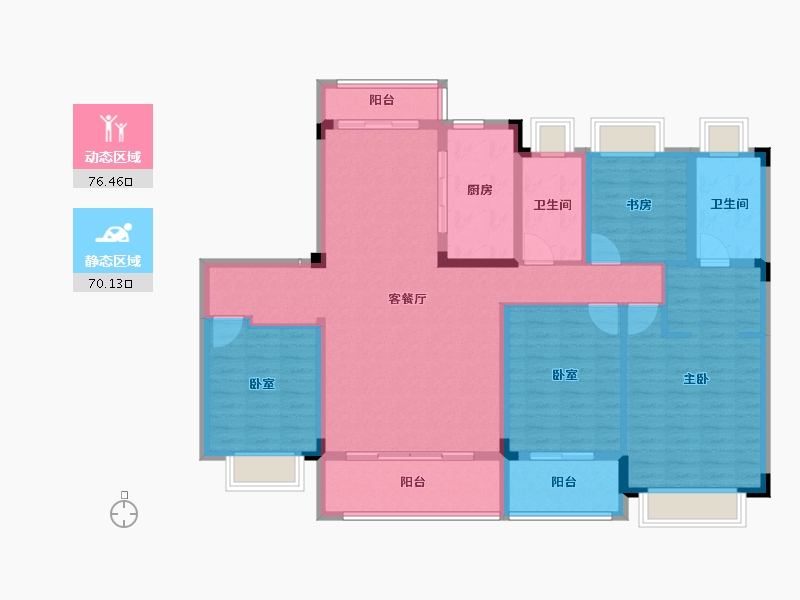 河南省-南阳市-华侨城纯水岸-132.00-户型库-动静分区