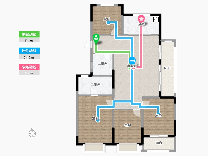 浙江省-金华市-望辰小区-121.00-户型库-动静线