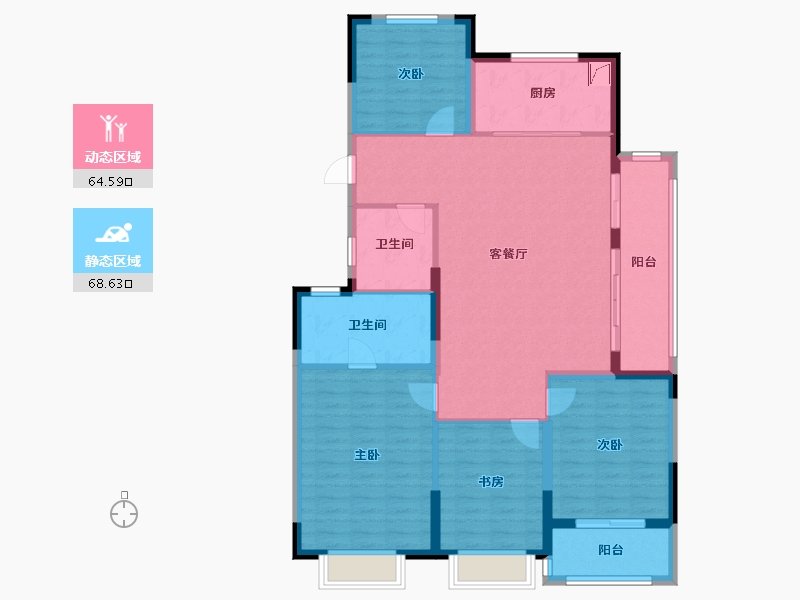 浙江省-金华市-望辰小区-121.00-户型库-动静分区