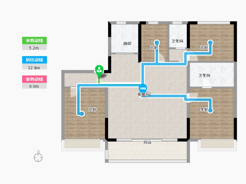 山东省-菏泽市-碧桂园翡翠壹品-136.00-户型库-动静线