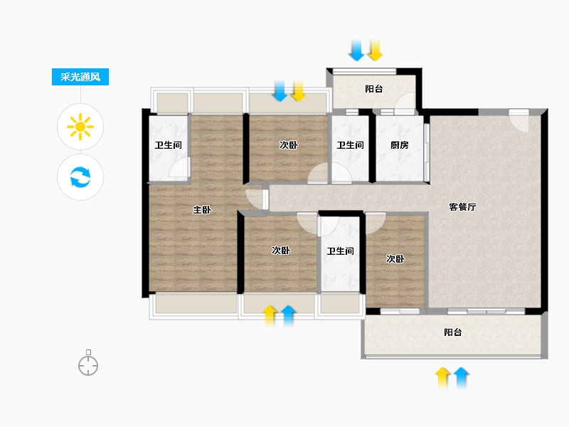 广东省-肇庆市-金沙1号-119.26-户型库-采光通风