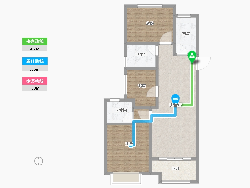 陕西省-咸阳市-绿城咸阳桂语江南-86.40-户型库-动静线