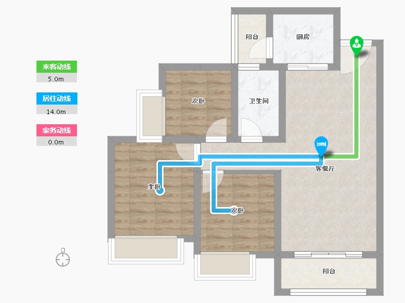 四川省-成都市-辰兴锦城国际-68.43-户型库-动静线