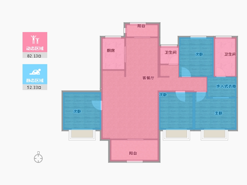 河南省-驻马店市-鹏宇迎宾府-121.37-户型库-动静分区