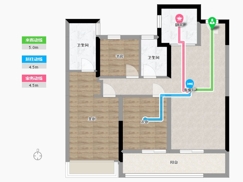 江苏省-苏州市-建发天镜湾-90.00-户型库-动静线