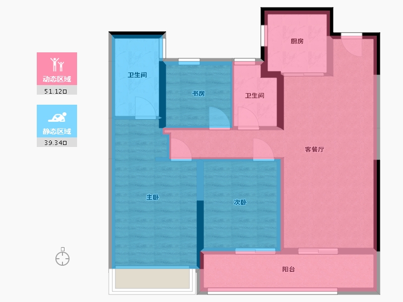 江苏省-苏州市-建发天镜湾-90.00-户型库-动静分区