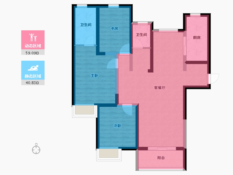 陕西省-咸阳市-林凯城-88.09-户型库-动静分区