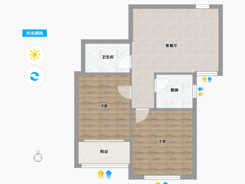 山东省-青岛市-福临万家-63.16-户型库-采光通风