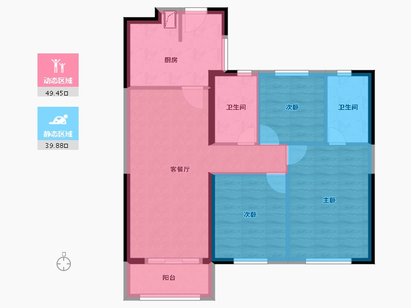 湖北省-武汉市-万科保利联投理想星光-80.00-户型库-动静分区