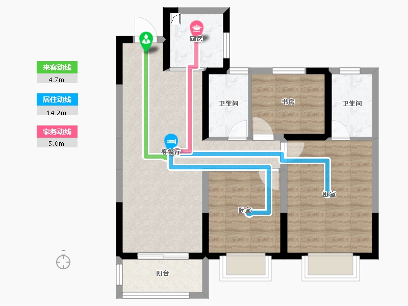 湖北省-武汉市-保利城七期云廷-72.33-户型库-动静线