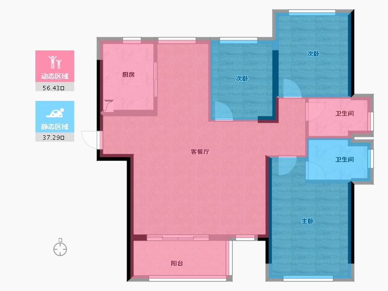 福建省-漳州市-阳光城大唐翡丽印象-84.00-户型库-动静分区