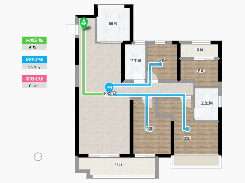 陕西省-咸阳市-龙湖上城-93.41-户型库-动静线