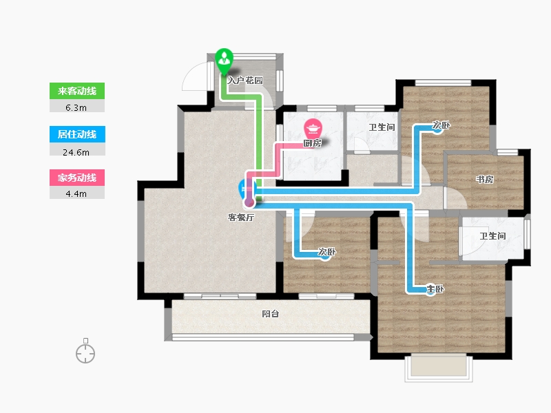 陕西省-咸阳市-力高宝格丽天悦华府-112.00-户型库-动静线