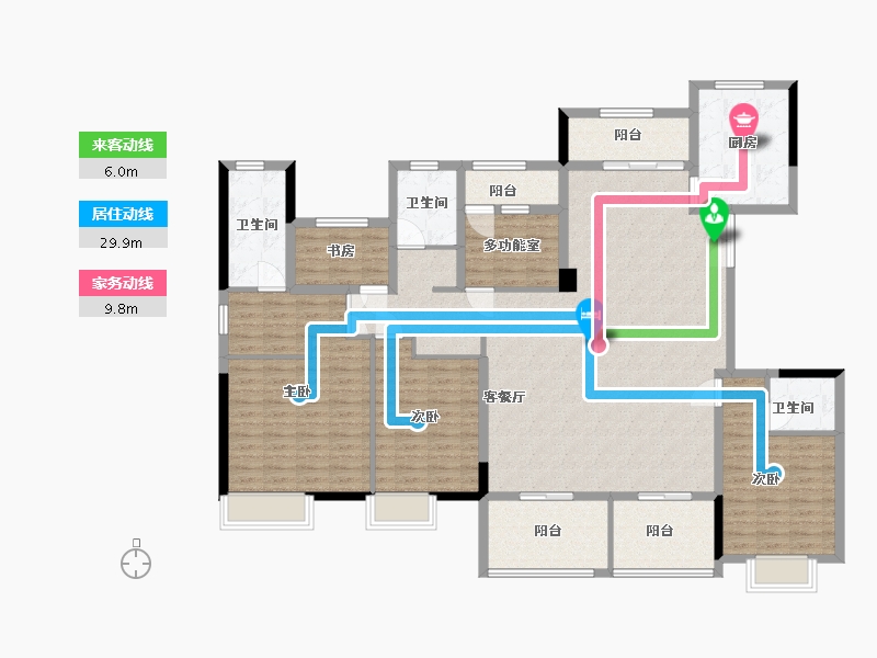 浙江省-嘉兴市-香港兴业 畔月湾-163.20-户型库-动静线