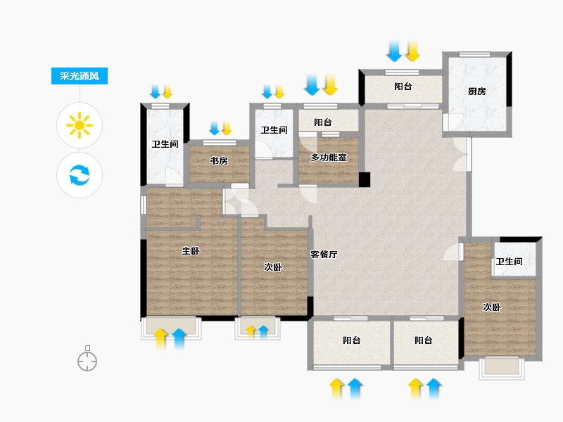 浙江省-嘉兴市-香港兴业 畔月湾-163.20-户型库-采光通风