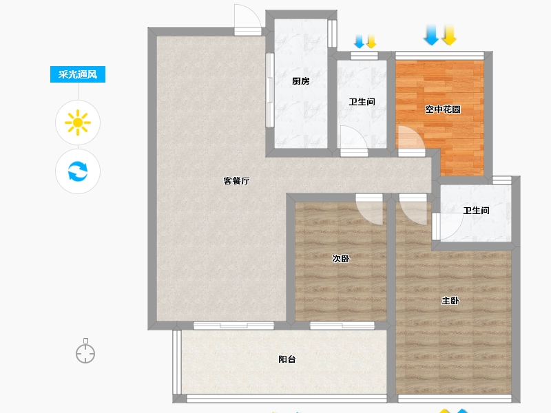 湖南省-娄底市-和顺嘉苑-99.00-户型库-采光通风