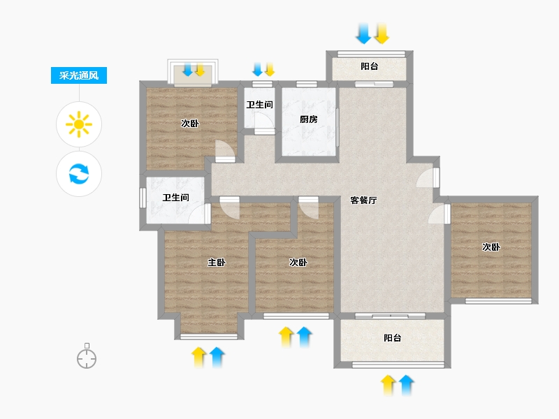 江西省-宜春市-锦秀一品-109.45-户型库-采光通风