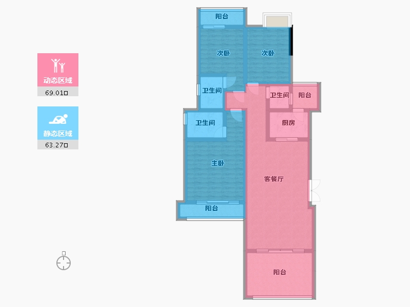 湖南省-怀化市-滨江花园-125.00-户型库-动静分区