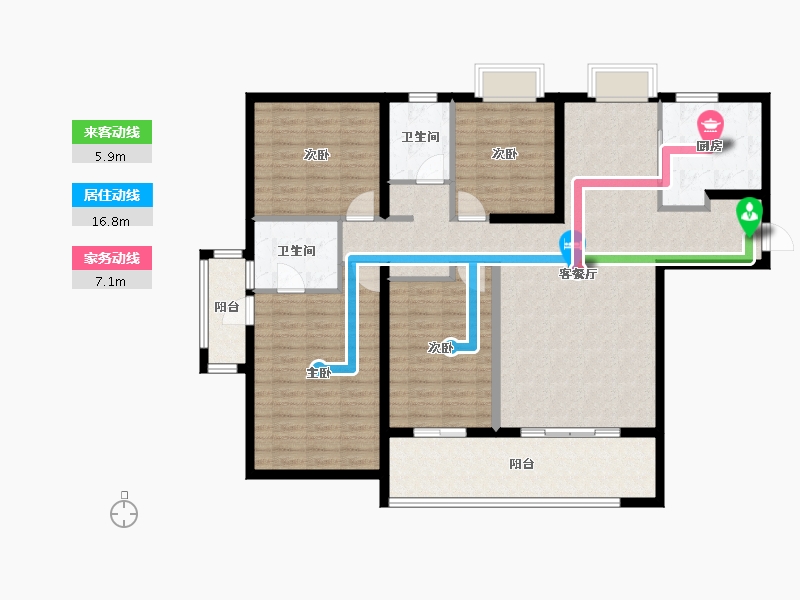 福建省-漳州市-特房锦绣碧湖-134.40-户型库-动静线