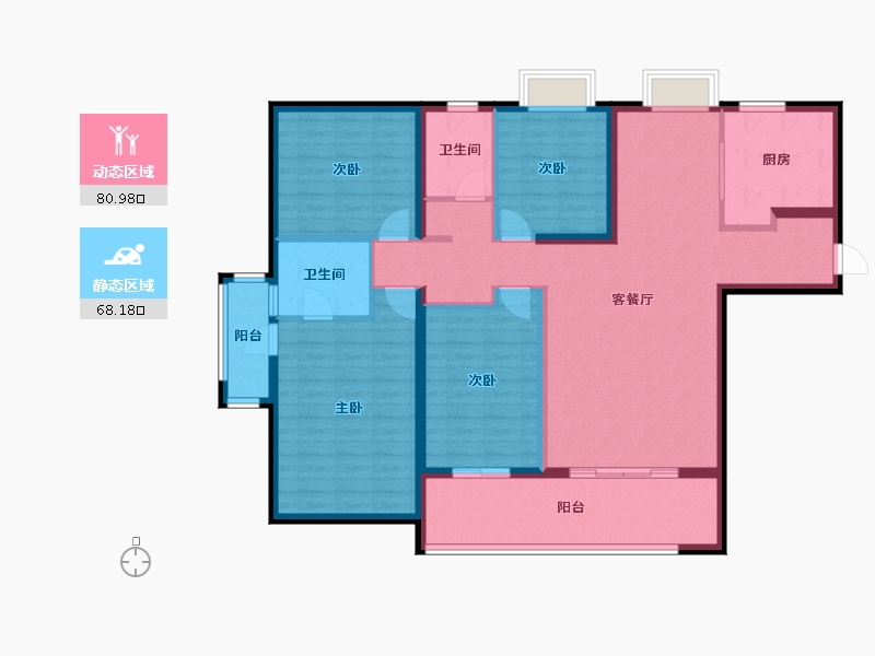 福建省-漳州市-特房锦绣碧湖-134.40-户型库-动静分区