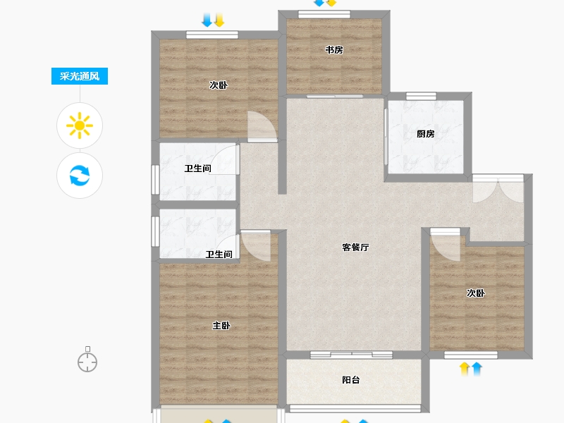 山东省-枣庄市-善国贾苑-106.24-户型库-采光通风