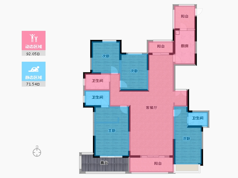 河南省-郑州市-朗曼新城-180.00-户型库-动静分区