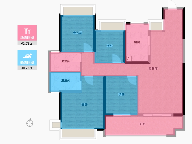 湖北省-荆州市-保利公园壹号-112.00-户型库-动静分区