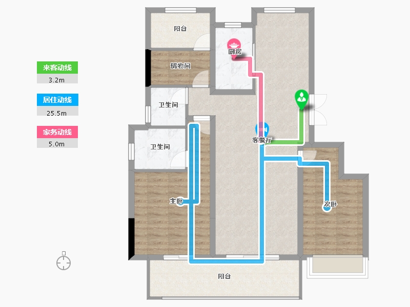 安徽省-滁州市-中丞品著阳光里-103.00-户型库-动静线