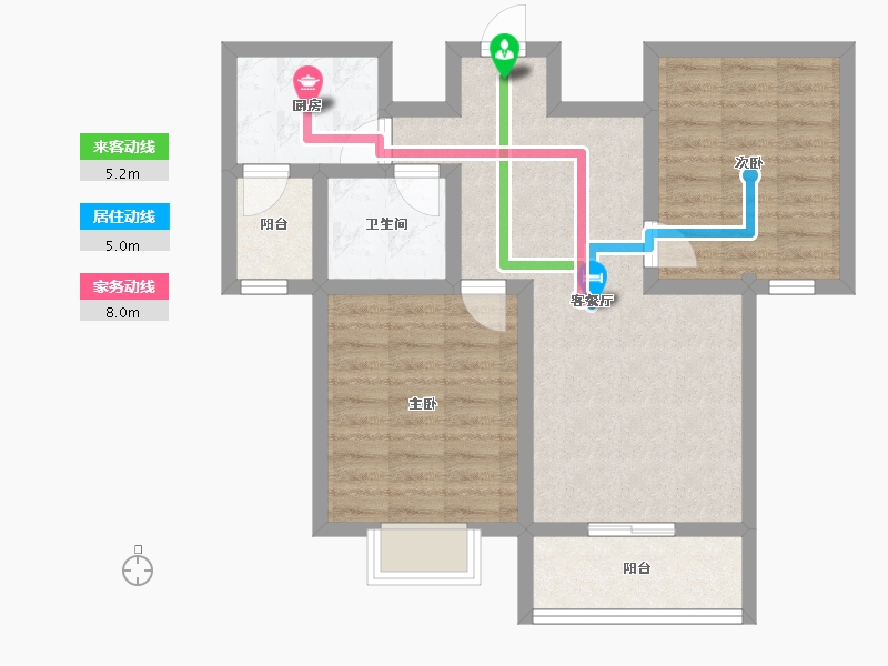 陕西省-咸阳市-颐和名居-68.27-户型库-动静线