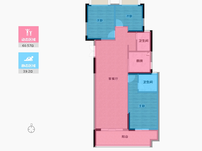 湖北省-武汉市-中建福地星城-90.00-户型库-动静分区