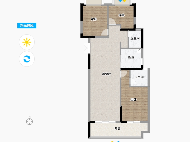 湖北省-武汉市-中建福地星城-90.00-户型库-采光通风