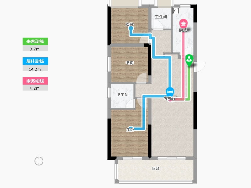 湖南省-长沙市-金侨风华府-82.62-户型库-动静线