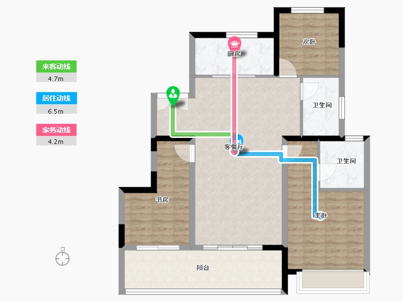 江苏省-镇江市-美的·君兰悦-95.20-户型库-动静线