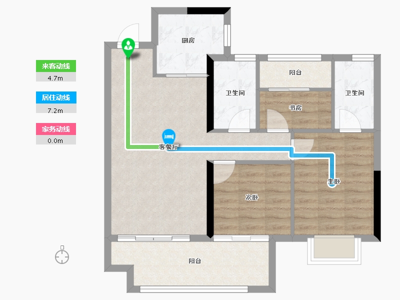 福建省-龙岩市-武平盛世天悦-73.36-户型库-动静线