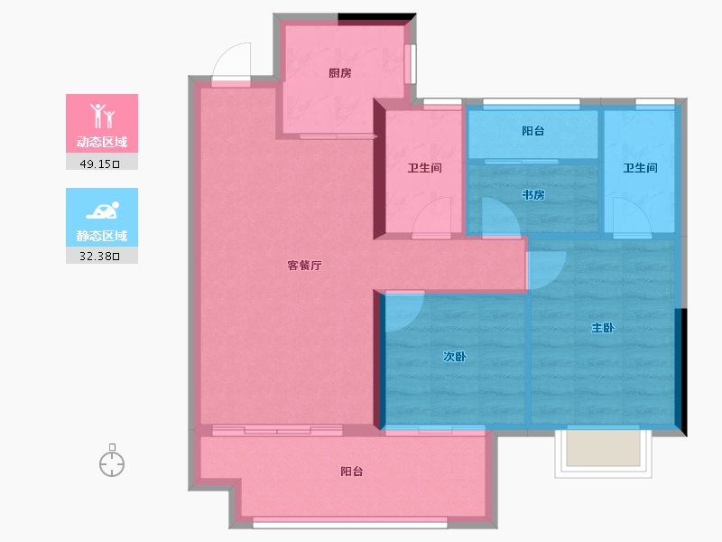 福建省-龙岩市-武平盛世天悦-73.36-户型库-动静分区