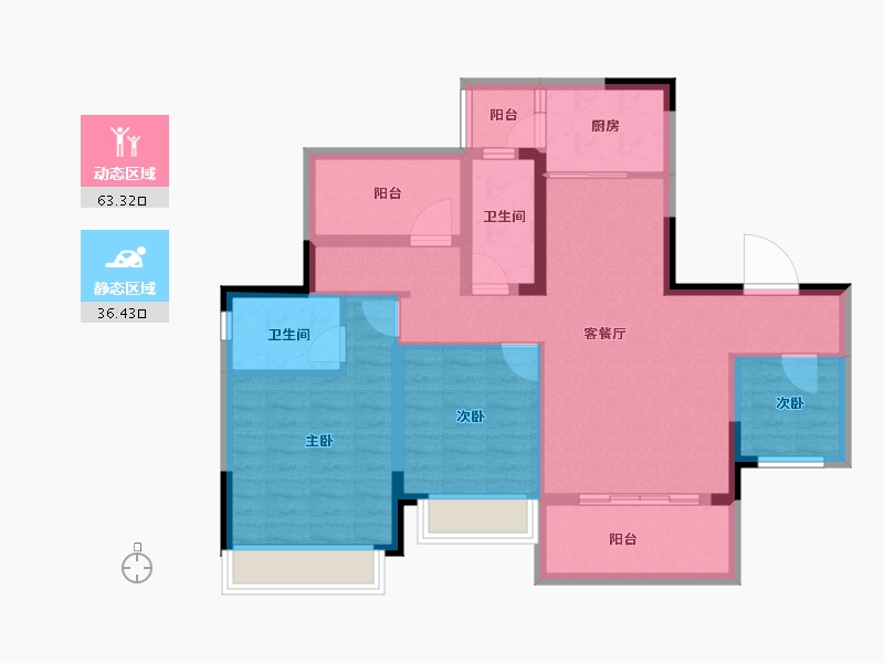 四川省-成都市-君悦时代-88.28-户型库-动静分区