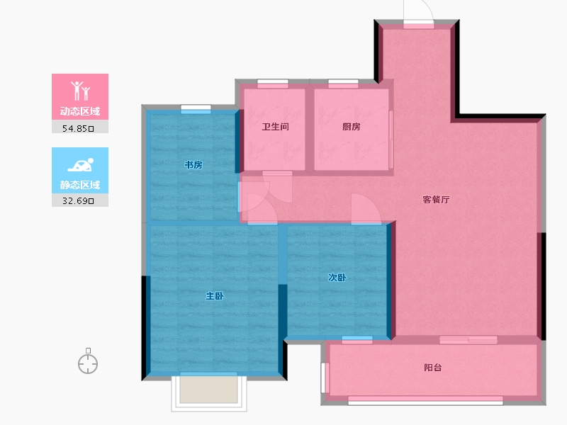 浙江省-丽水市-碧桂园·翡翠湾-78.00-户型库-动静分区